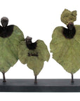 Bronze Feuille triple 45 cm vert n°1 Bronzes d'Afrique
