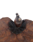 Bronze Feuille triple 45 cm marron n°1 Bronzes d'Afrique