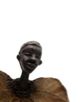 Bronze Feuille triple 45 cm marron n°2 Bronzes d'Afrique