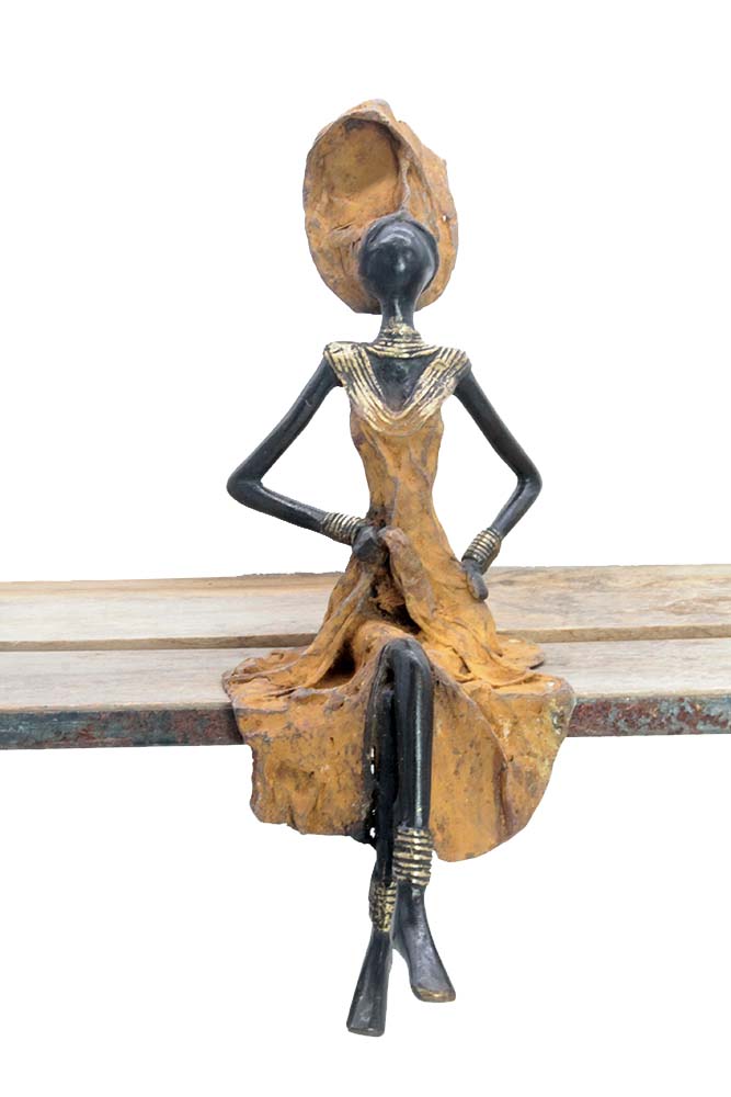 Bronze assis 35 cm marron n°3 Bronzes d'Afrique