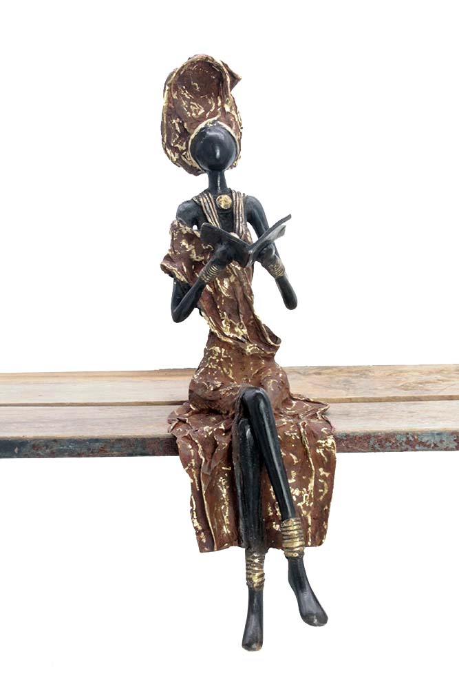 Bronze assis 40 cm marron n°10 Bronzes d'Afrique