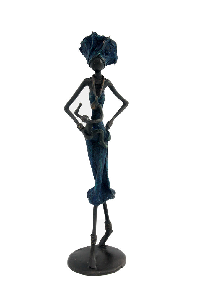 Bronze 35 cm bleu n°8 Bronzes d'Afrique