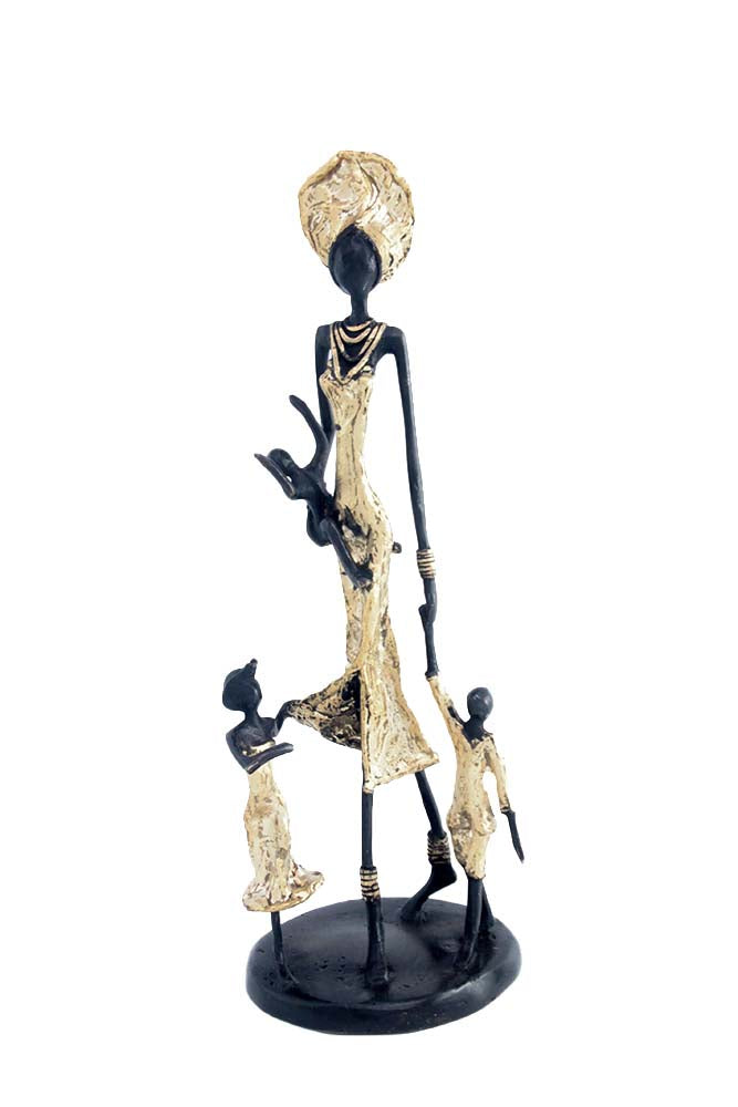 Bronze 3 enfants 35 cm doré Bronzes d'Afrique