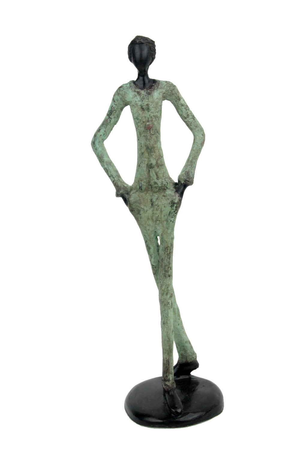 Homme 35 cm vert n°3 Bronzes d'Afrique