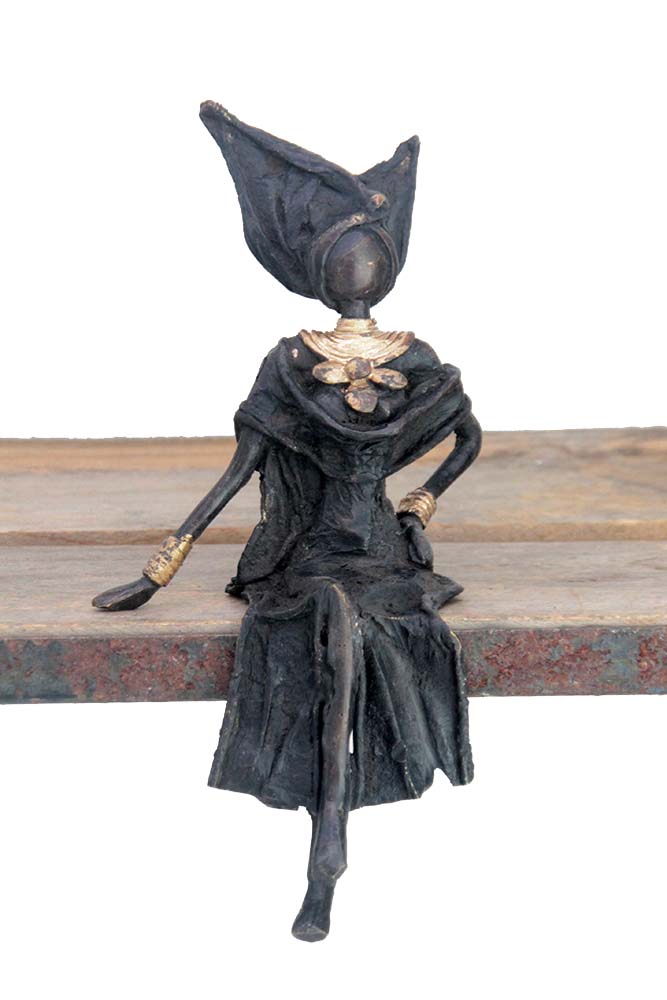 Bronze assis 20 cm noir n°2 Bronzes d'Afrique