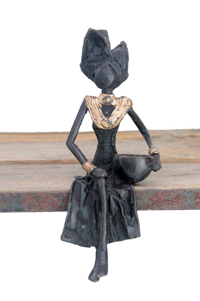 Bronze assis 20 cm noir n°3 Bronzes d'Afrique