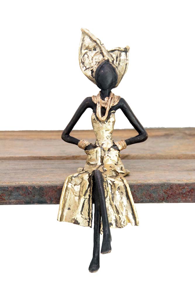 Bronze assis 20 cm doré n°9 Bronzes d'Afrique