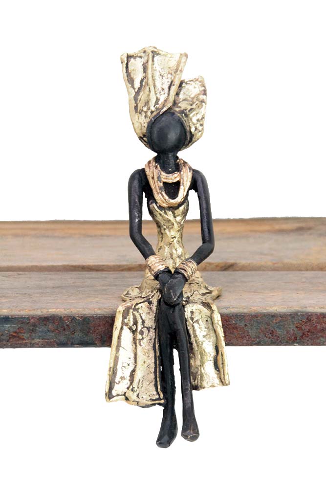 Bronze assis 20 cm doré n°12 Bronzes d'Afrique